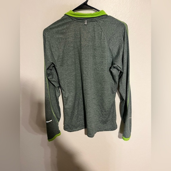 Nike Dri-Fit Running Jacket Grey/Neon Green Size M - Picture 4 of 4